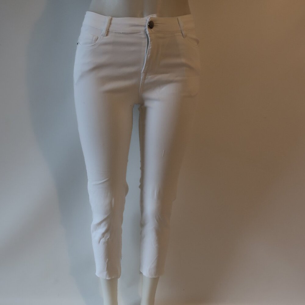 Womens Ecru Studios White Pure Raw Hem Skinny Jeans M